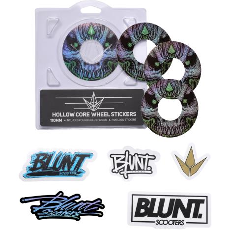 Blunt - 4 Pack Wheel Sticker 110mm - Green Skull £5.90